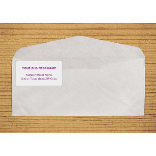 Centre Aligned Text Based in Purple Shipping Label