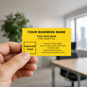 Centre-Aligned Yellow Business Cards