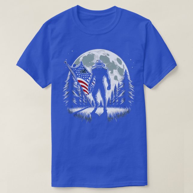 Centre American Flag Full Moon Player 2 T-Shirt (Design Front)