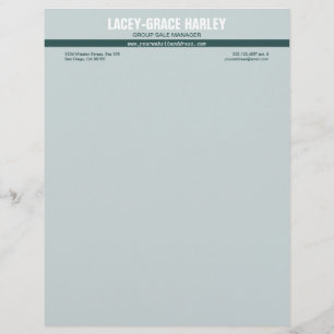 Centre attention green stripe grey professional letterhead