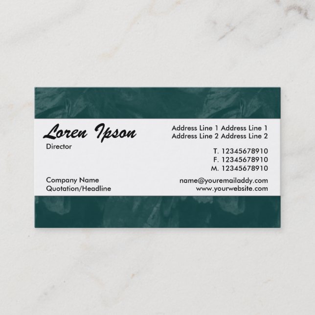 Centre Band 010 - Petal Brushed Green Business Card (Front)