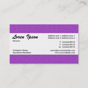Centre Band 012 - Purple Embossed Texture Business Card