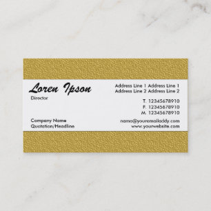 Centre Band 016 - Ochre Yellow Embossed Texture Business Card