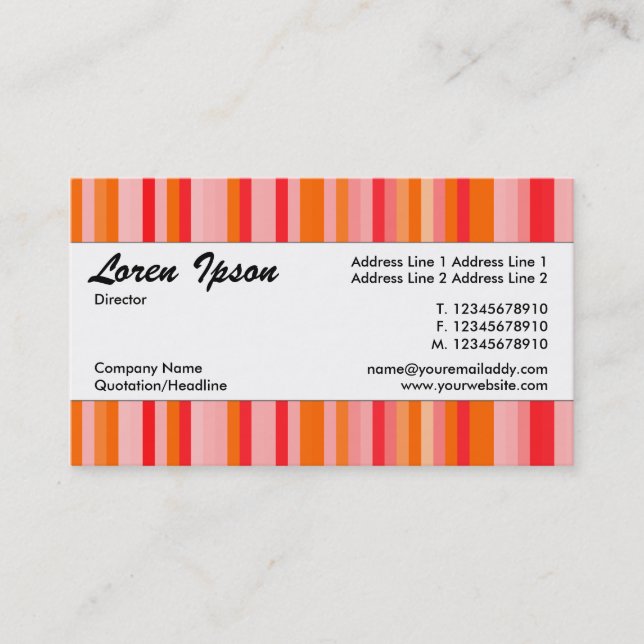 Centre Band 026 - Striped Pattern Business Card (Front)