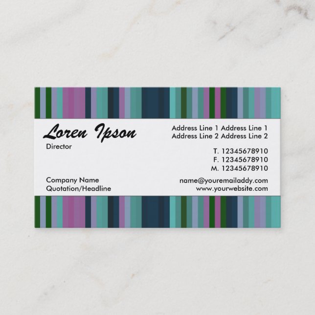 Centre Band 027 - Striped Pattern 02 Business Card (Front)