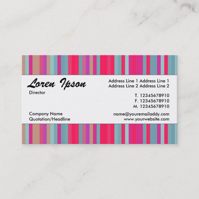 Centre Band 032 - Striped Pattern 07 Business Card (Front)