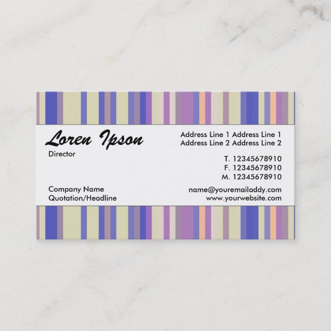 Centre Band 033 - Striped Pattern 08 Business Card (Front)