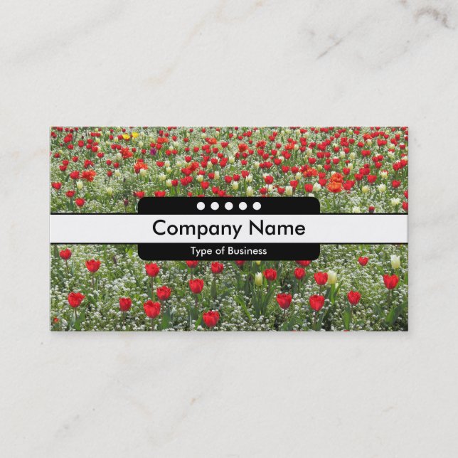 Centre Band 5 Spots - Bed of Tulips Business Card (Front)