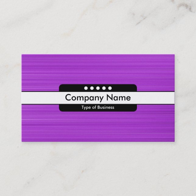 Centre Band 5 Spots - Brushed Purple Texture Business Card (Front)