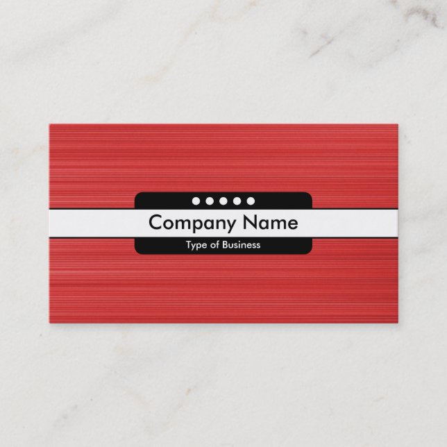 Centre Band 5 Spots - Brushed Red Texture Business Card (Front)