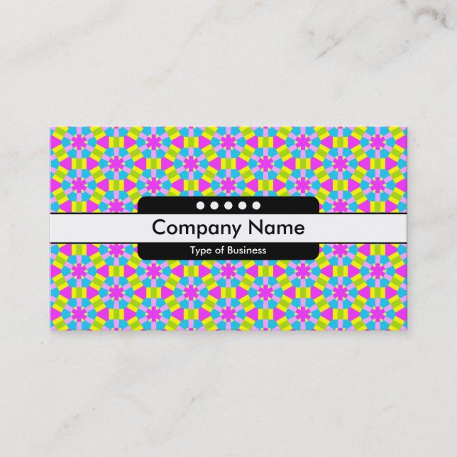 Centre Band 5 Spots - Colourful Geometric Business Card (Front)