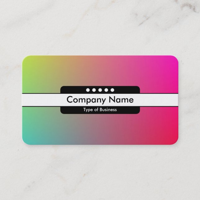 Centre Band 5 Spots - Gradient Y,M,B,R, Business Card (Front)