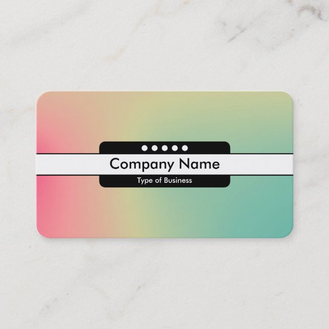Centre Band 5 Spots - Gradient Y,M,B,R, Dark Busin Business Card (Front)