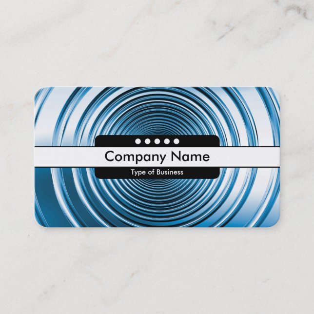 Centre Band 5 Spots - Long Spring Blue Business Card (Front)