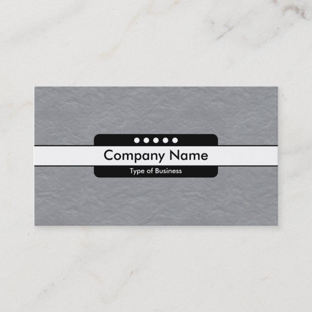 Centre Band 5 Spots - Mid-Grey Paper Texture Business Card (Front)