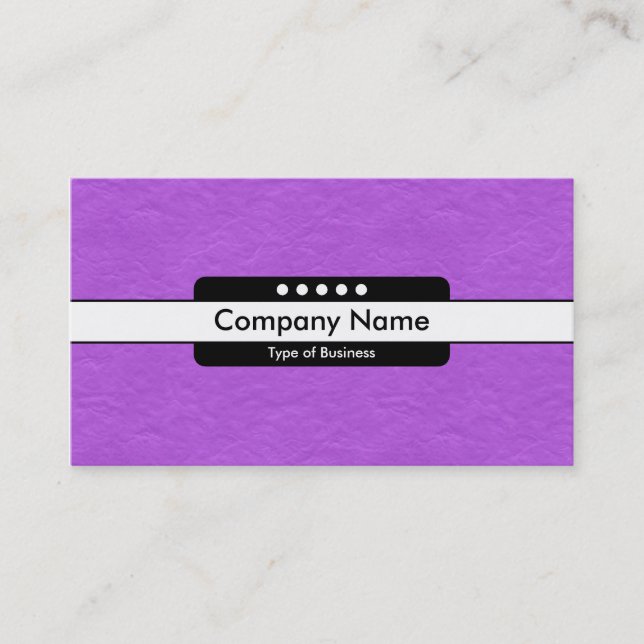 Centre Band 5 Spots - Purple Paper Texture Business Card (Front)