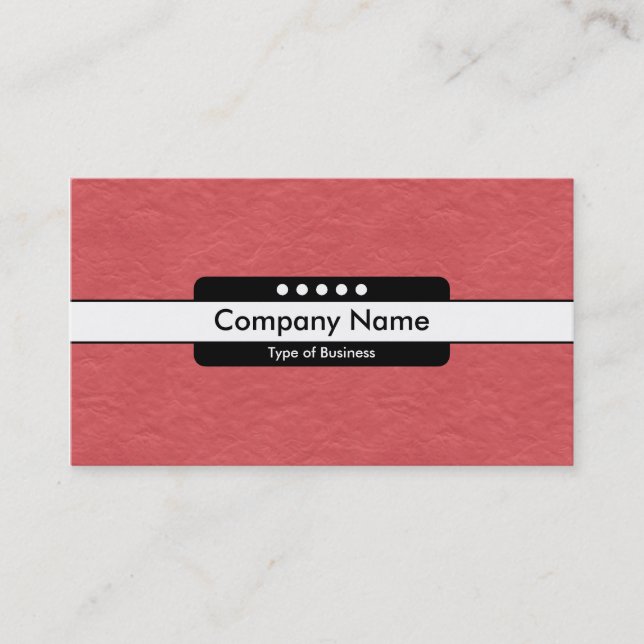 Centre Band 5 Spots - Red Paper Texture Business Card (Front)