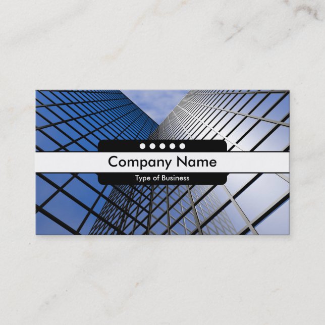 Centre Band 5 Spots - Reflective Office Block Business Card (Front)