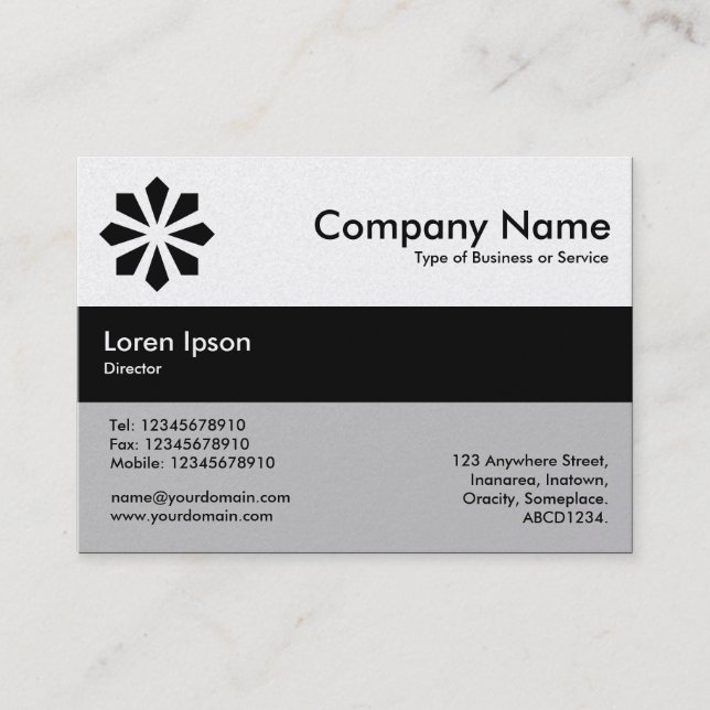 Centre Band Colours - Black - Art Deco (Platinum) Business Card (Front)