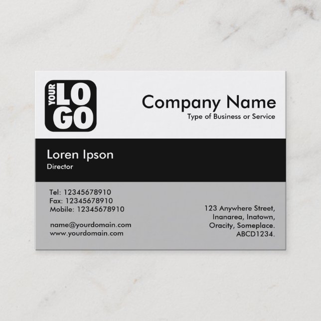 Centre Band Colours - Black - Your Logo Business Card (Front)