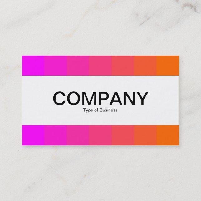Centre Band - Colours, Magenta to Orange Business Card (Front)