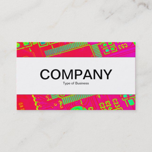 Centre Band (edged) - Colourful Abstract Circuitry Business Card (Front)