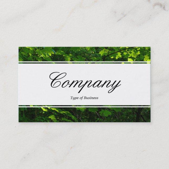 Centre Band (edged) - Script - Leaves of Spring Business Card (Front)