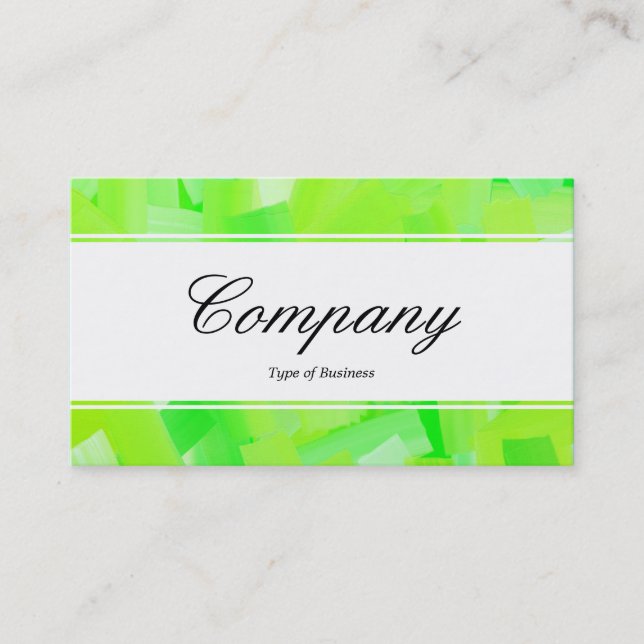 Centre Band (edged) - Script - Painted Green Business Card (Front)