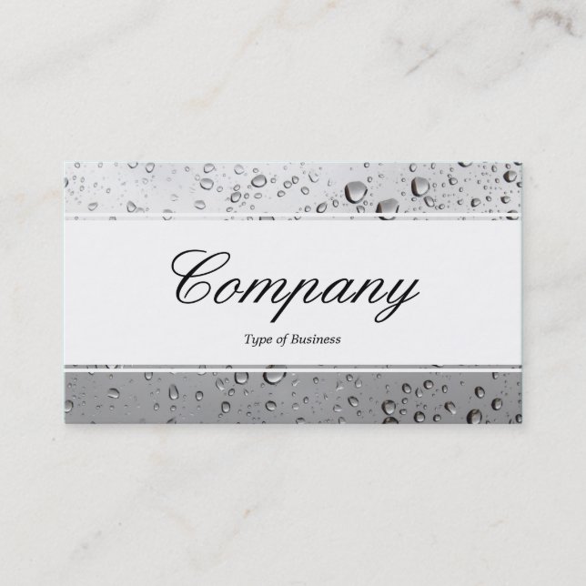 Centre Band (edged) - Script - Rain Window Business Card (Front)