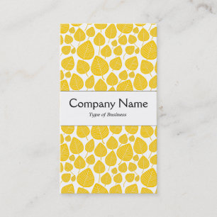 Centre Band - Leaves - Amber on White Business Card