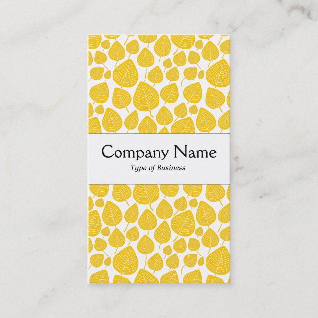 Centre Band - Leaves - Amber on White Business Card (Front)