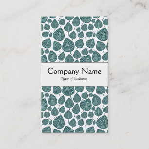 Centre Band - Leaves - Moss Green on White Business Card