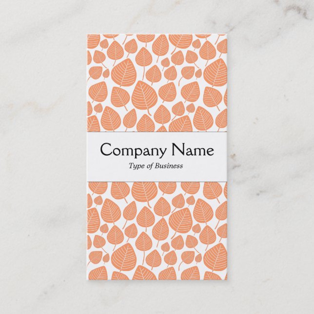Centre Band - Leaves - Peach on White Business Card (Front)