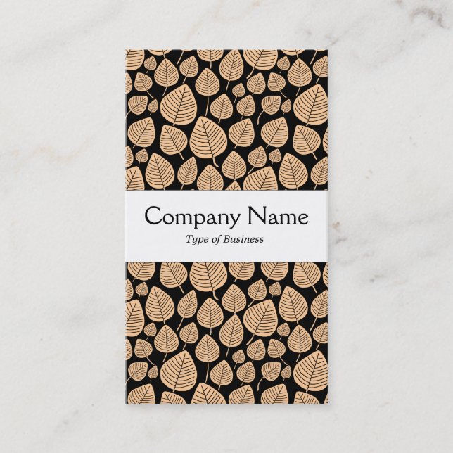 Centre Band - Leaves - Sand on Black Business Card (Front)