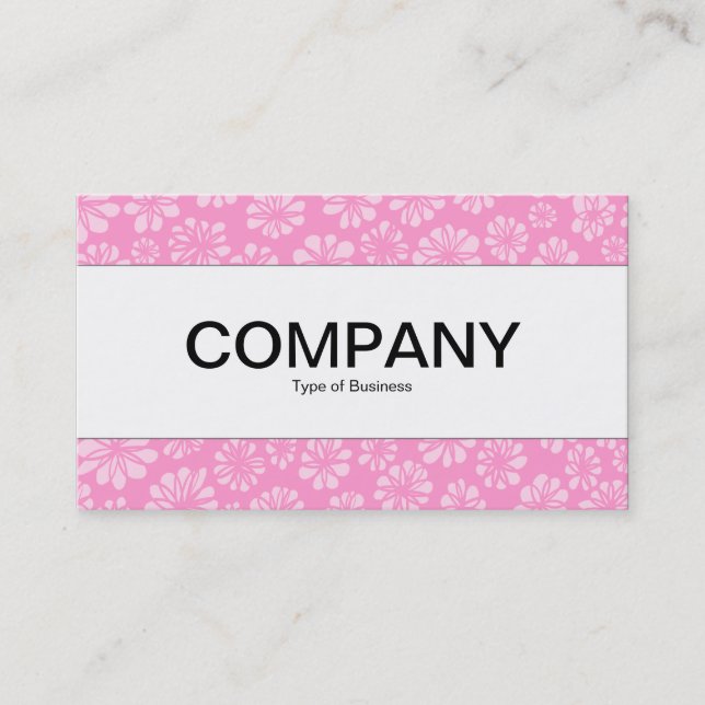 Centre Band  - Pink Floral Business Card (Front)