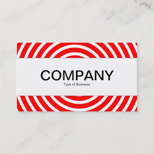 Centre Band  - Spiral - Red and White Business Card (Front)
