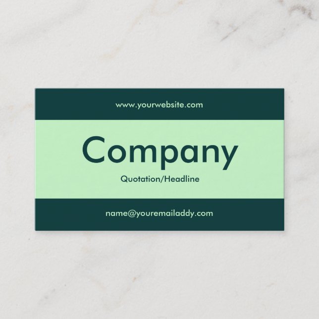 Centre Band v2 - Ghost Green with Dark Green Business Card (Front)