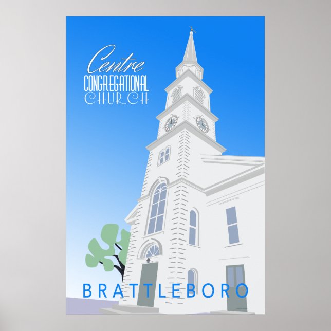 Centre Congregational Church Retro Poster (Front)