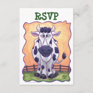 Centre de la fête de la vache Cute RSVP