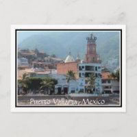 centre de Puerto Vallarta avec carte postale front
