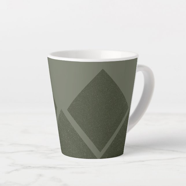 Centre Diamond Moss Green Latte Mug – Custom (Right Angle)
