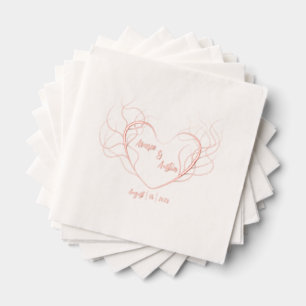 Centre en forme de coeur de plumes Monogramme