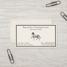 Centre équestre Carte de visite des tables d'équit