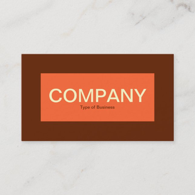 Centre Label - Autumn Orange with Brown 632100 Business Card (Front)