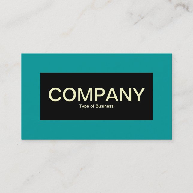 Centre Label - Black with Teal and Cream Business Card (Front)