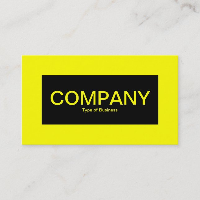 Centre Label - Black with Yellow Business Card (Front)
