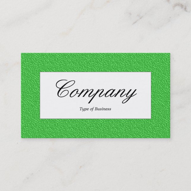 Centre Label - Bright Green Embossed Texture Business Card (Front)