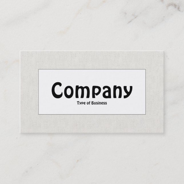 Centre Label - Canvas Look Business Card (Front)