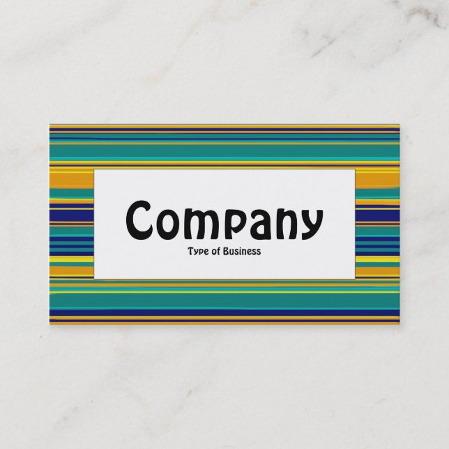 Centre Label - Coloured Stripes Business Card (Front)