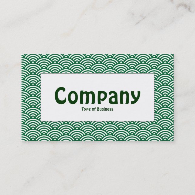 Centre Label - Fish Scale - Green & White Business Card (Front)
